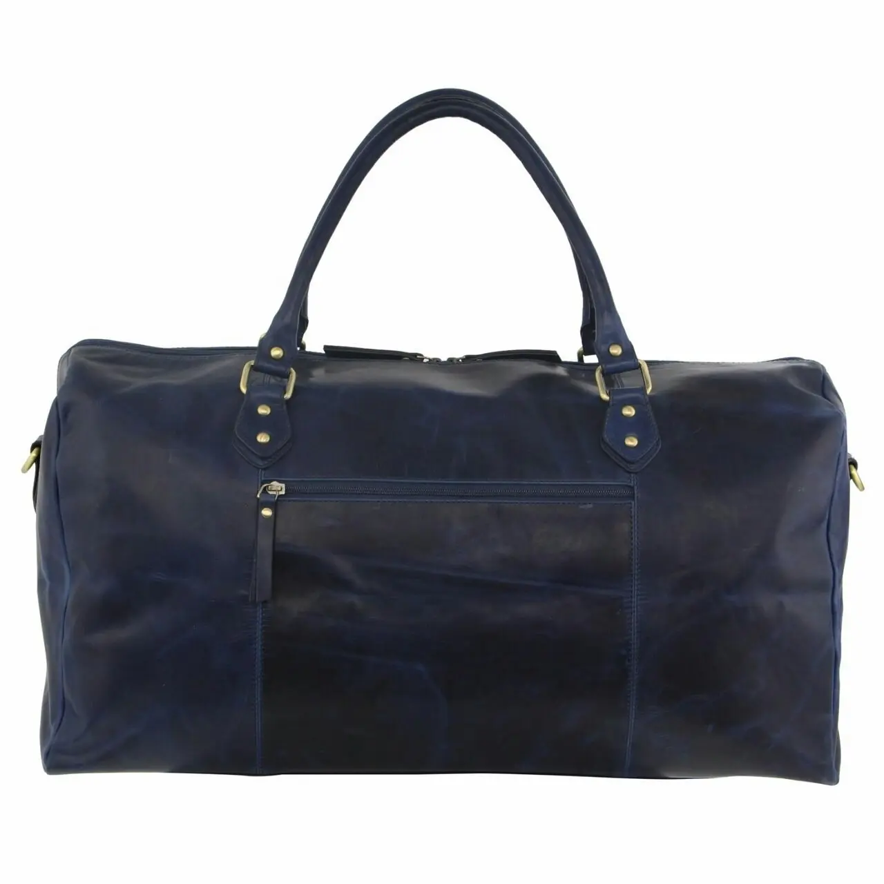 Pierre Cardin Pierre Cardin Smooth Leather Overnight Bag Luggage Weekend Duffle - Midnight