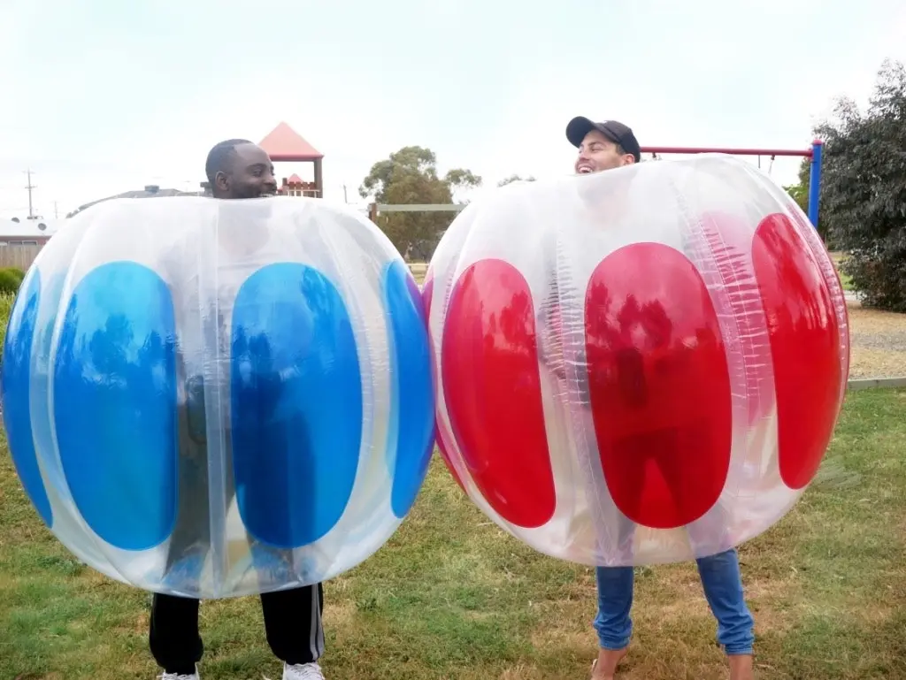 Adult Inflatable Bubble Soccer Ball Red 120x150cm 0.05mm PVC Thickness