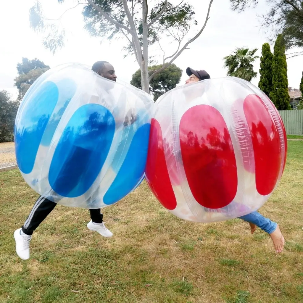 Adult Inflatable Bubble Soccer Ball Red 120x150cm 0.05mm PVC Thickness