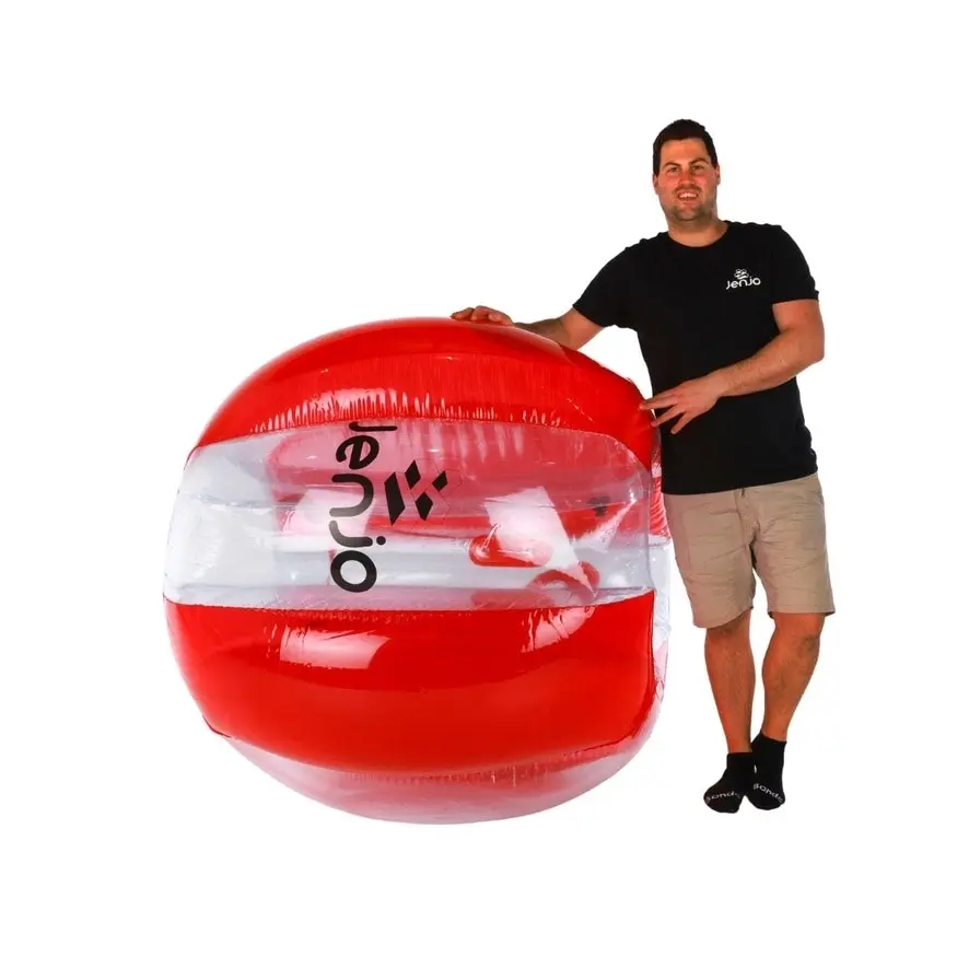 Adult Inflatable Bubble Soccer Ball Red 120x150cm 0.05mm PVC Thickness