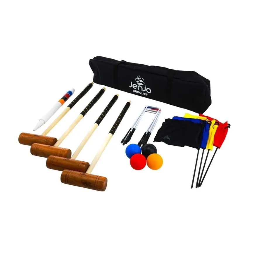 Championship Hardwood Croquet Mallet Set Game 4 Player Set w/Carry Bag