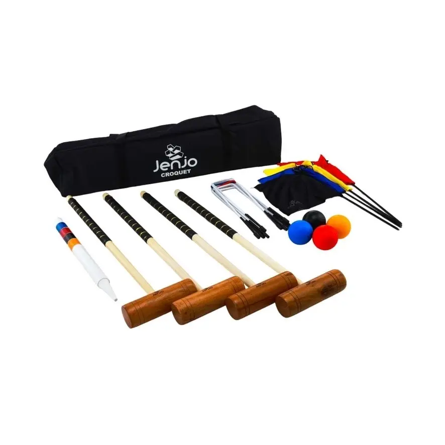 Championship Hardwood Croquet Mallet Set Game 4 Player Set w/Carry Bag