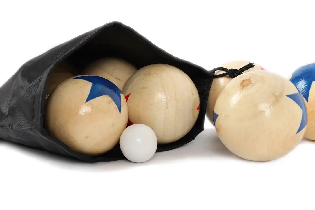 Deluxe 8 Wooden Ball Bowls Bocce Game Set