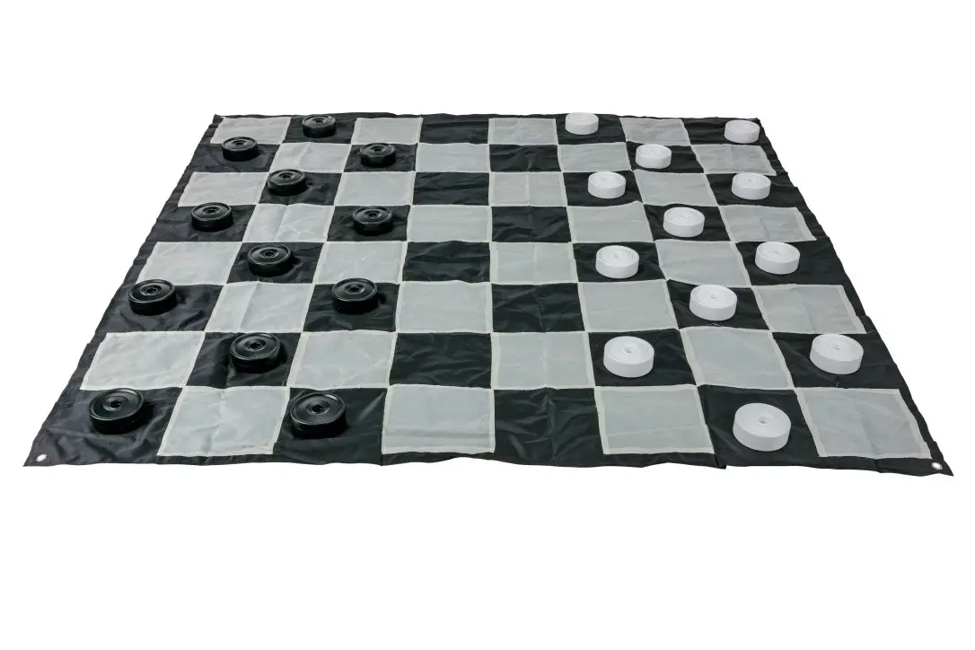 Giant Size Plastic Outdoor Checkers Game Set w/Mat 1.5x1.5m