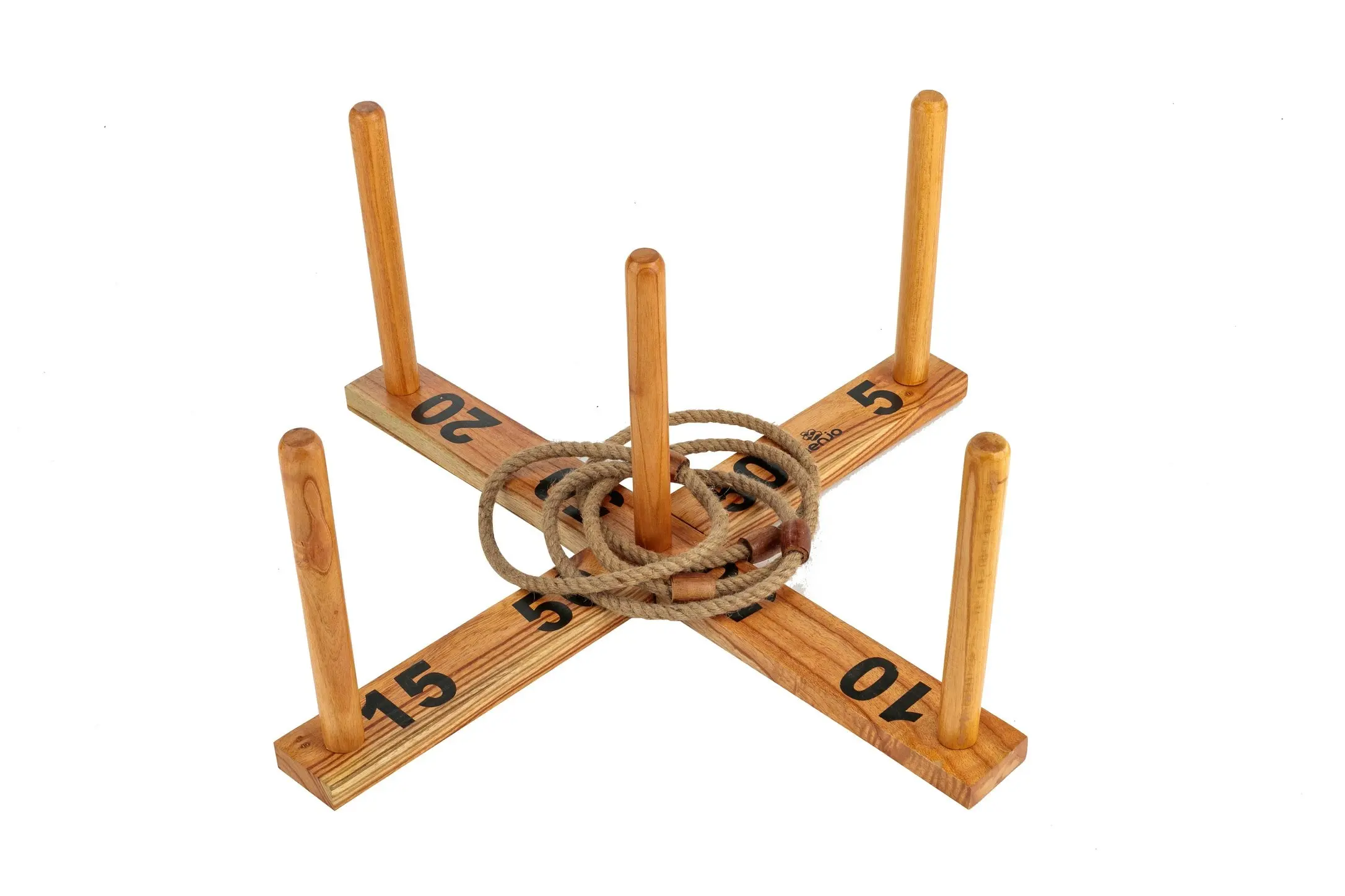 Outdoor Wooden Set Rope Ring Toss Quoits Game