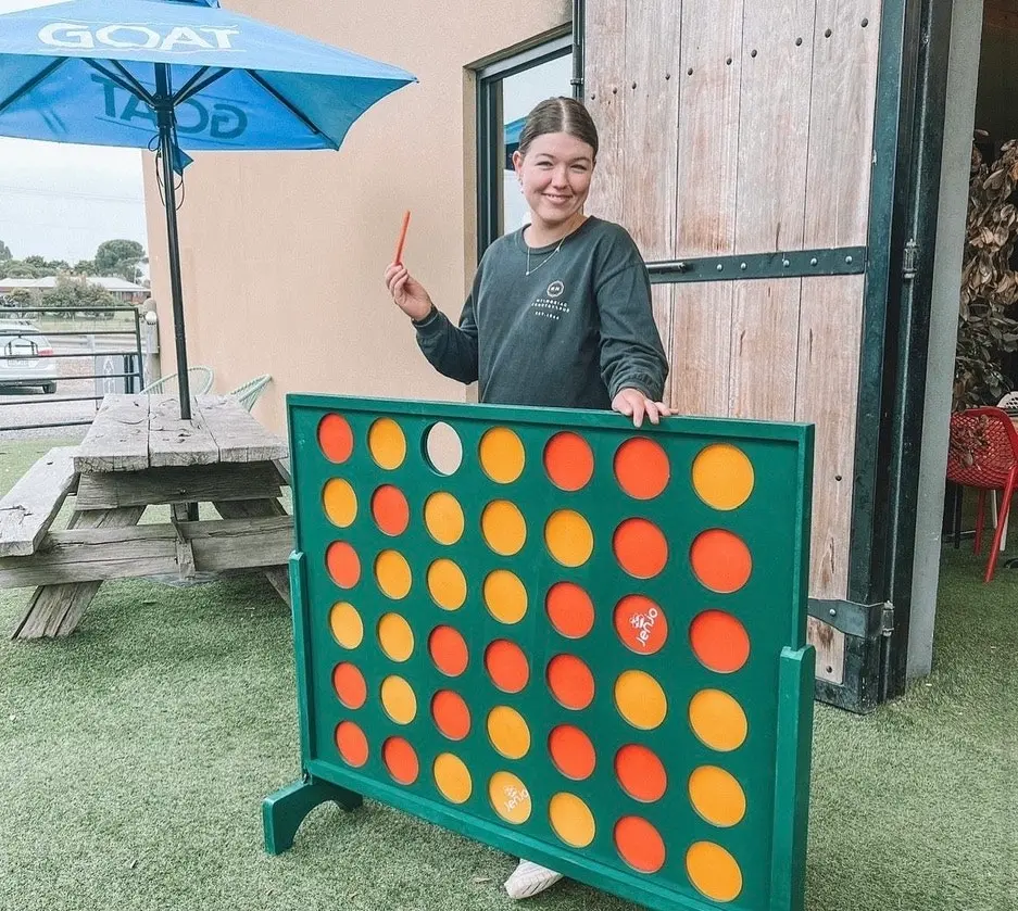 Wooden Indoor Outdoor Giant Connect Four In A Row Game Set 120x109cm Green