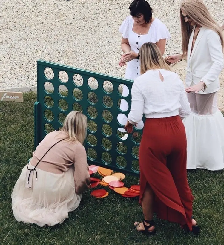 Wooden Indoor Outdoor Giant Connect Four In A Row Game Set 120x109cm Green