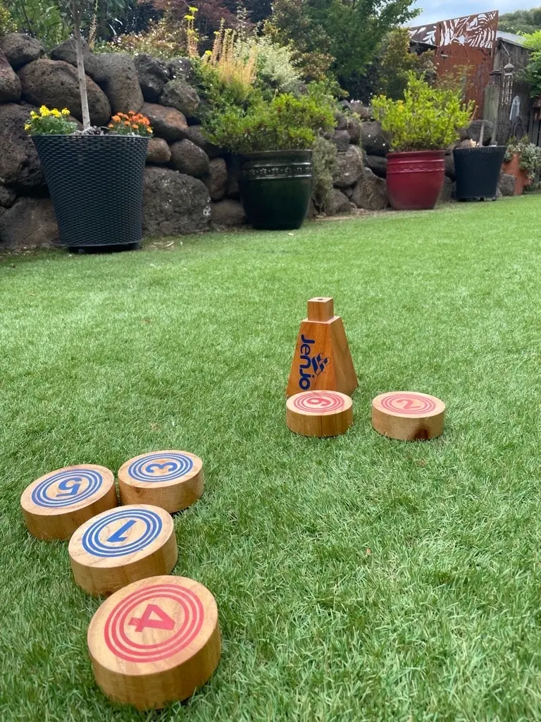 Wooden Rollers Bowling Outdoor Lawn Game Set