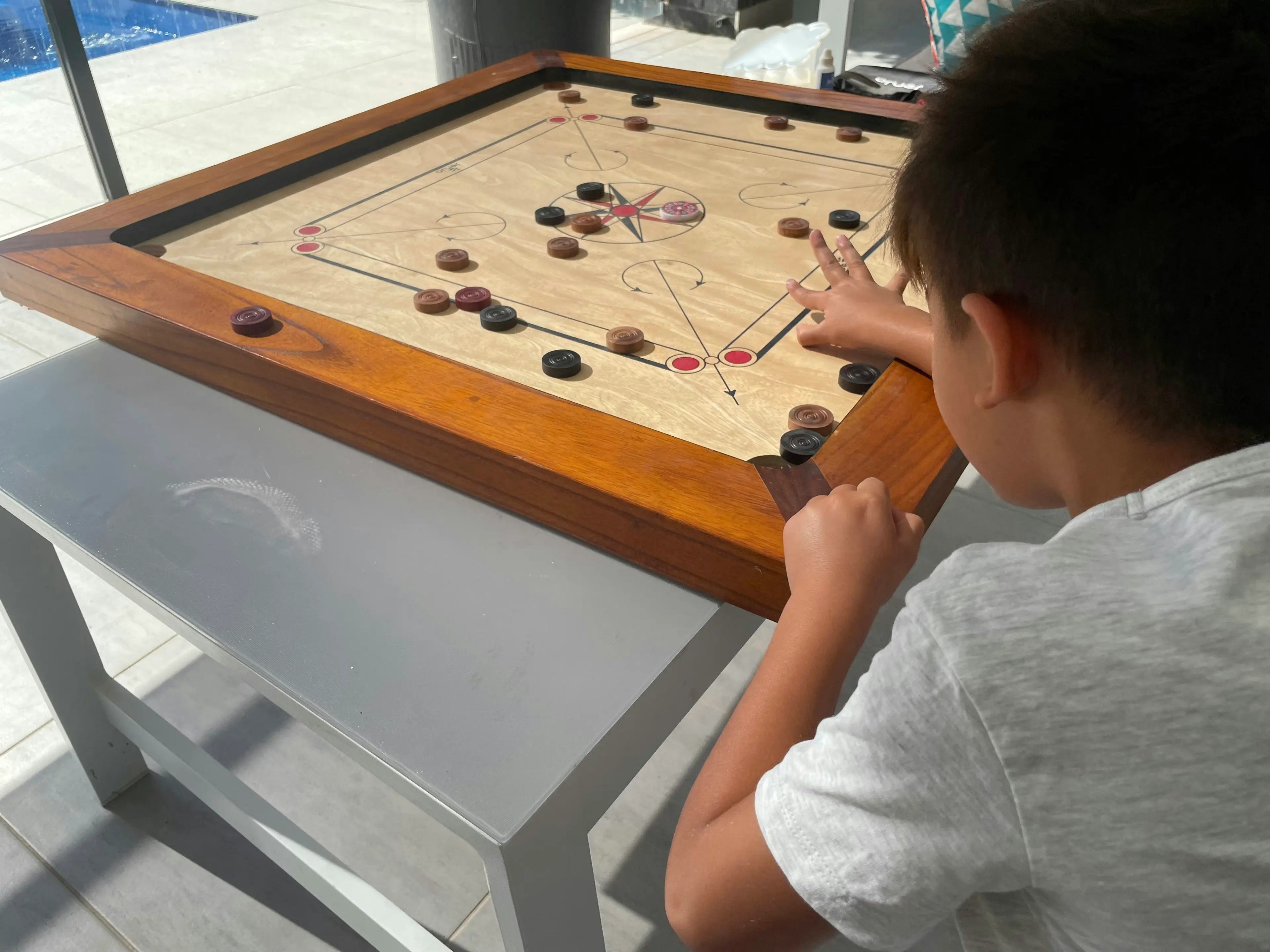 87x87cm Plywood Championship Carrom Board with 74x74cm Internal Playing Area