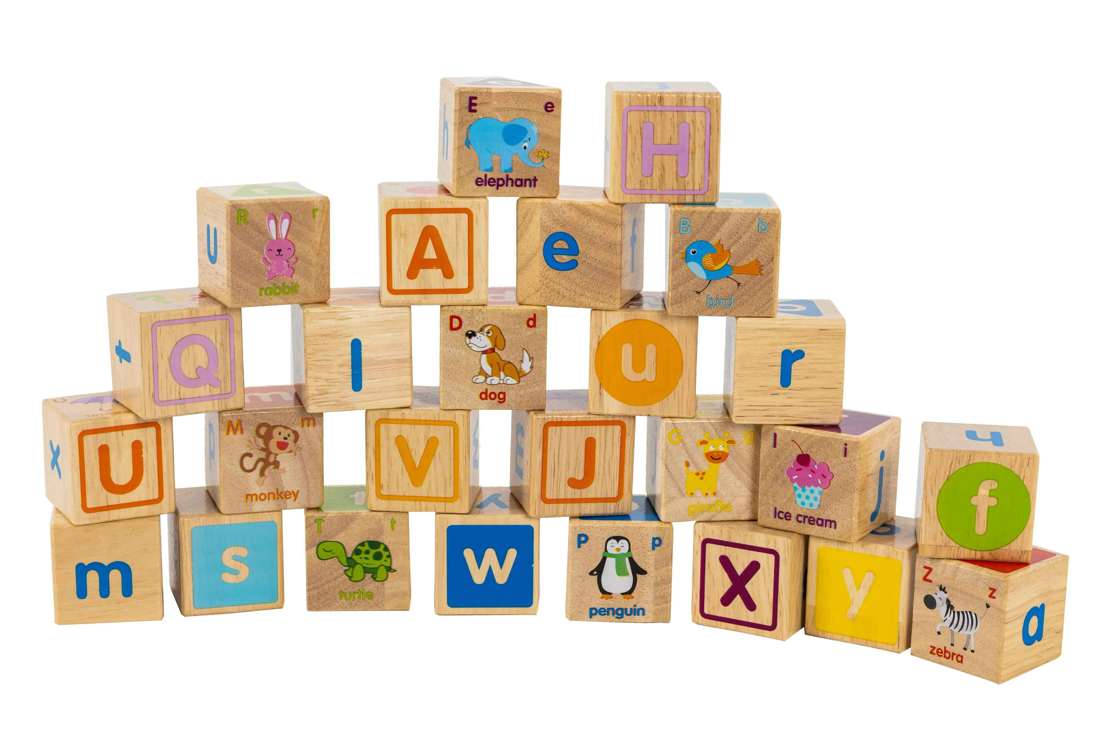 ABC Building Blocks With Animals & Symbols 4cm Diameter