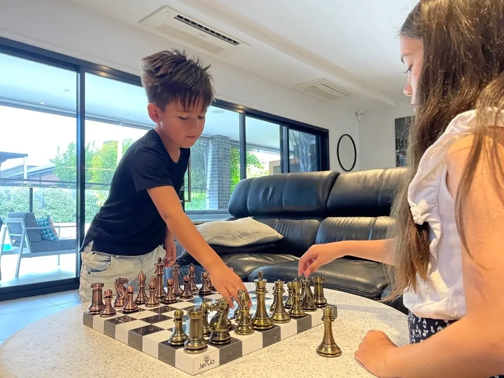 Chess Marble Board w/Resin Pieces