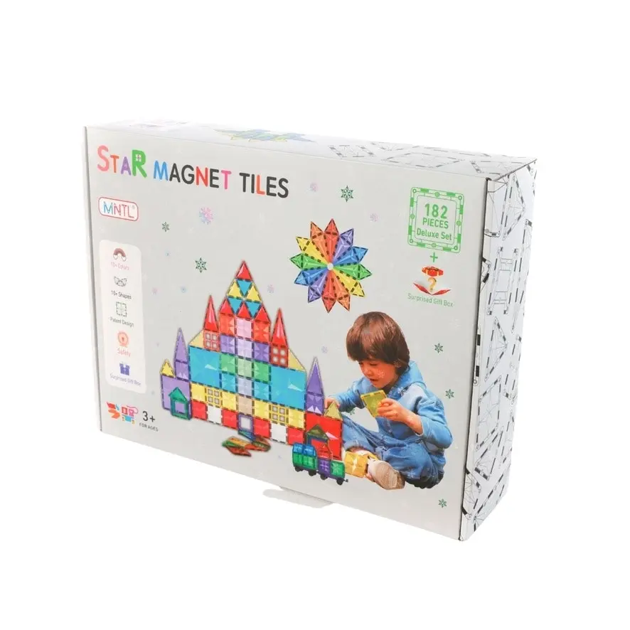 Magnetic Rainbow Tiles 182 pieces