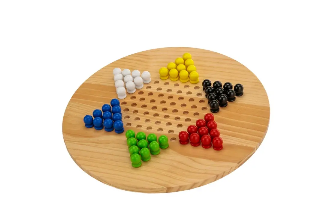 Wooden Giant Chinese Checkers  & Solitare Game 60cm Diameter