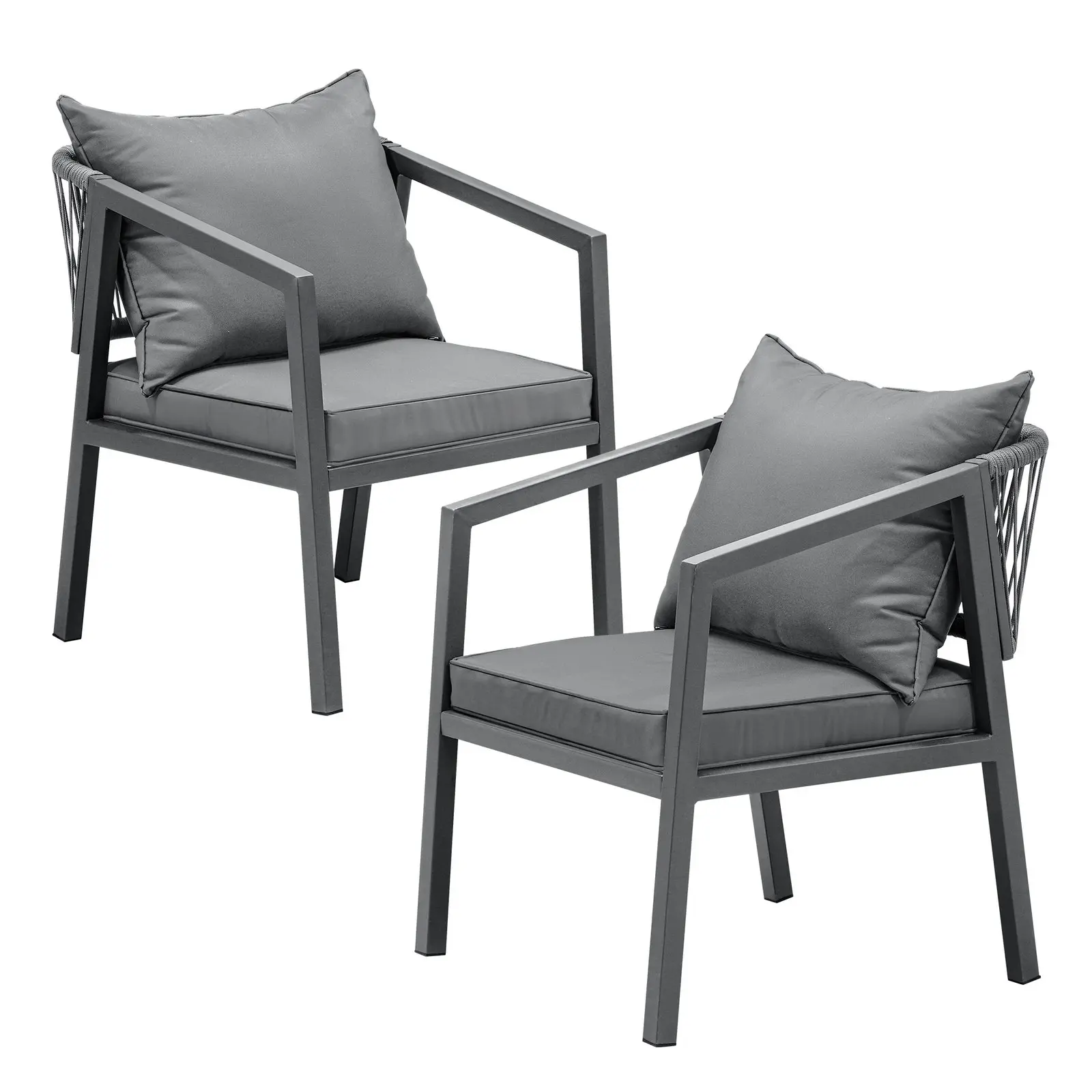 Livsip 2PCS Outdoor Furniture Chairs Garden Patio Garden Lounge Set Steel Frame