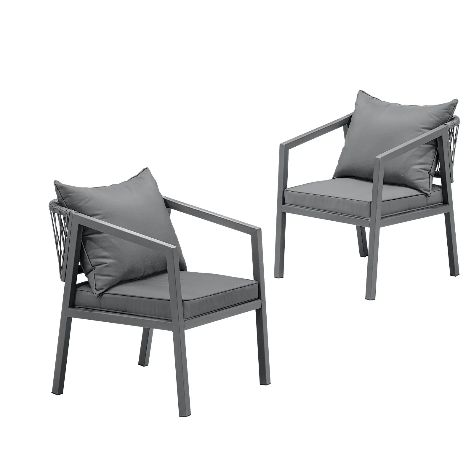 Livsip 2PCS Outdoor Furniture Chairs Garden Patio Garden Lounge Set Steel Frame