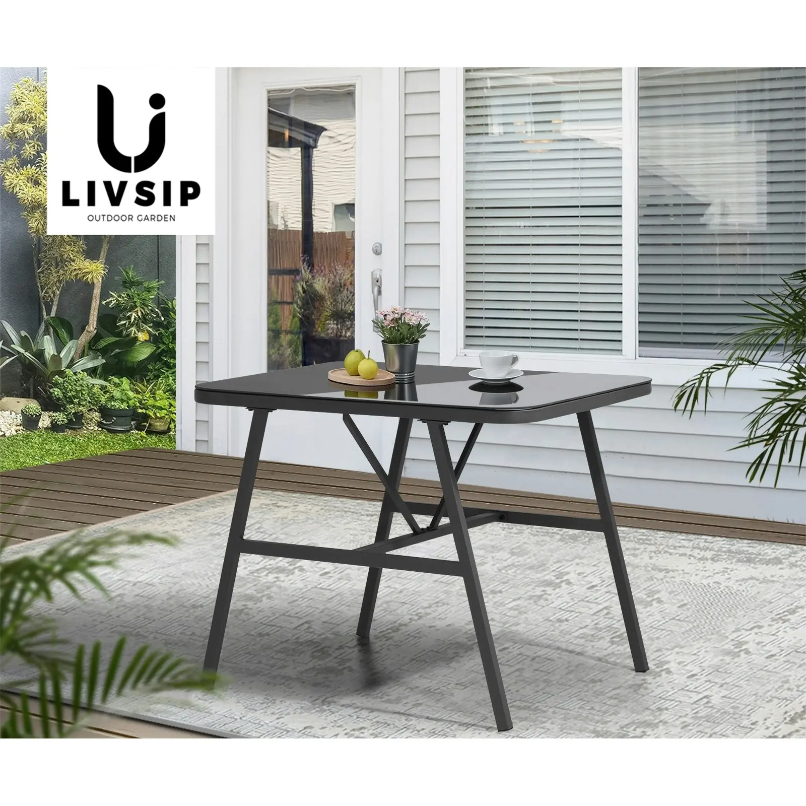 Livsip Outdoor Dining Side Table Furniture Lounge Patio Garden Indoor Desk