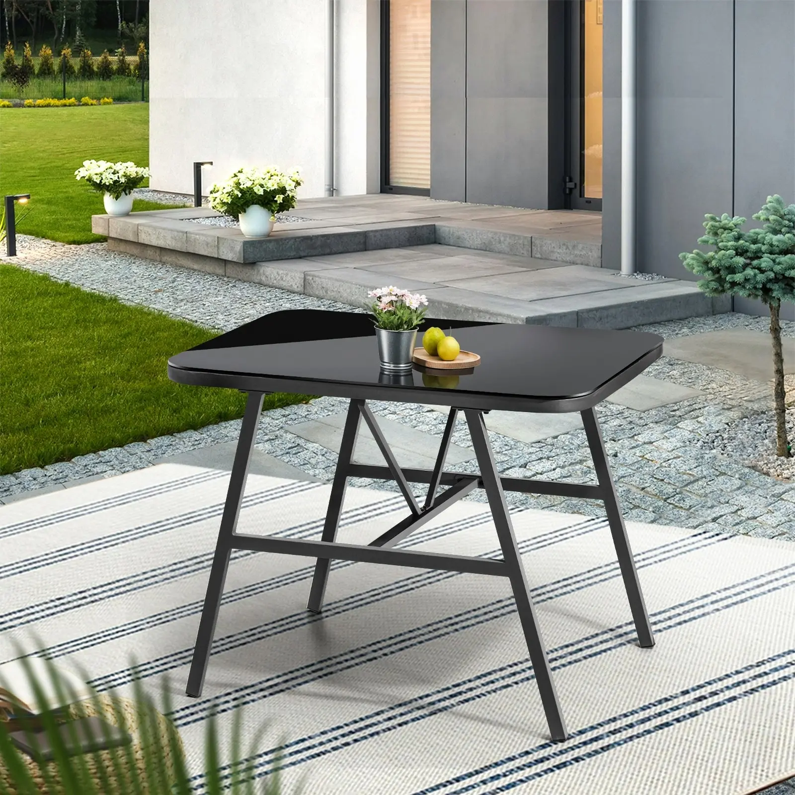 Livsip Outdoor Dining Side Table Furniture Lounge Patio Garden Indoor Desk