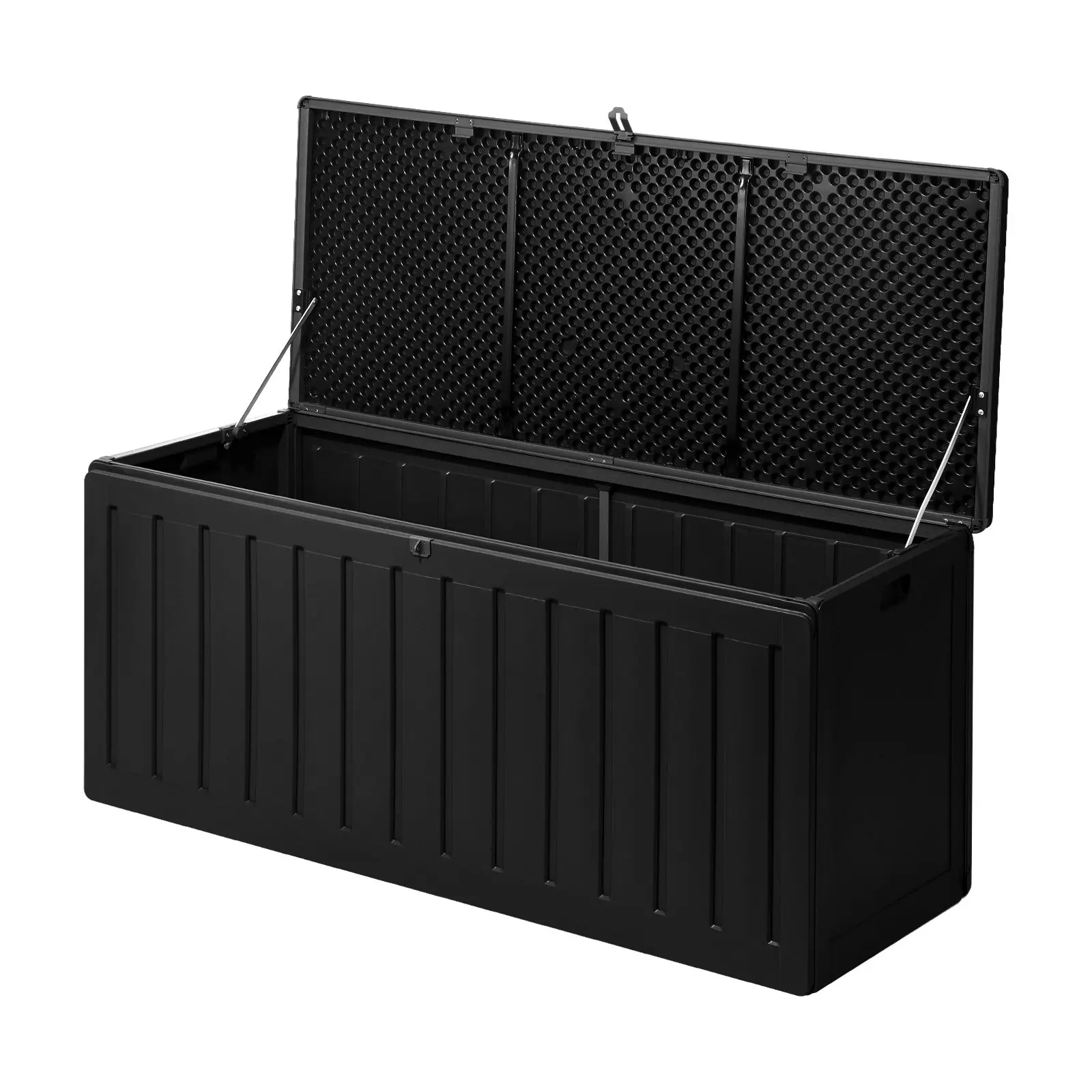 Livsip Outdoor Storage Box Bench 490L Cabinet Container Garden Deck Tool Black