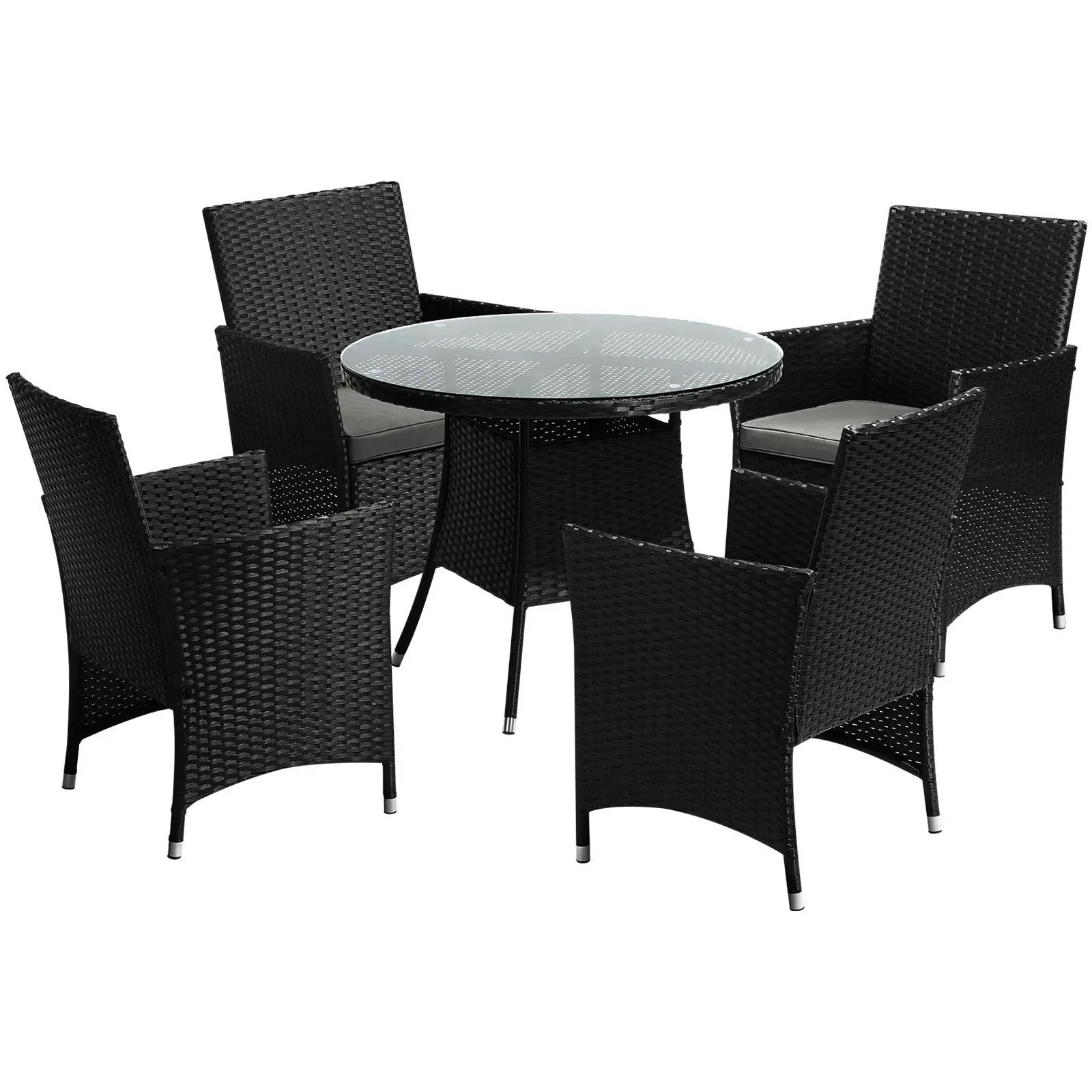 Livsip 5 PCS Outdoor Dining Set Table & Chairs Patio Furniture Lounge Setting