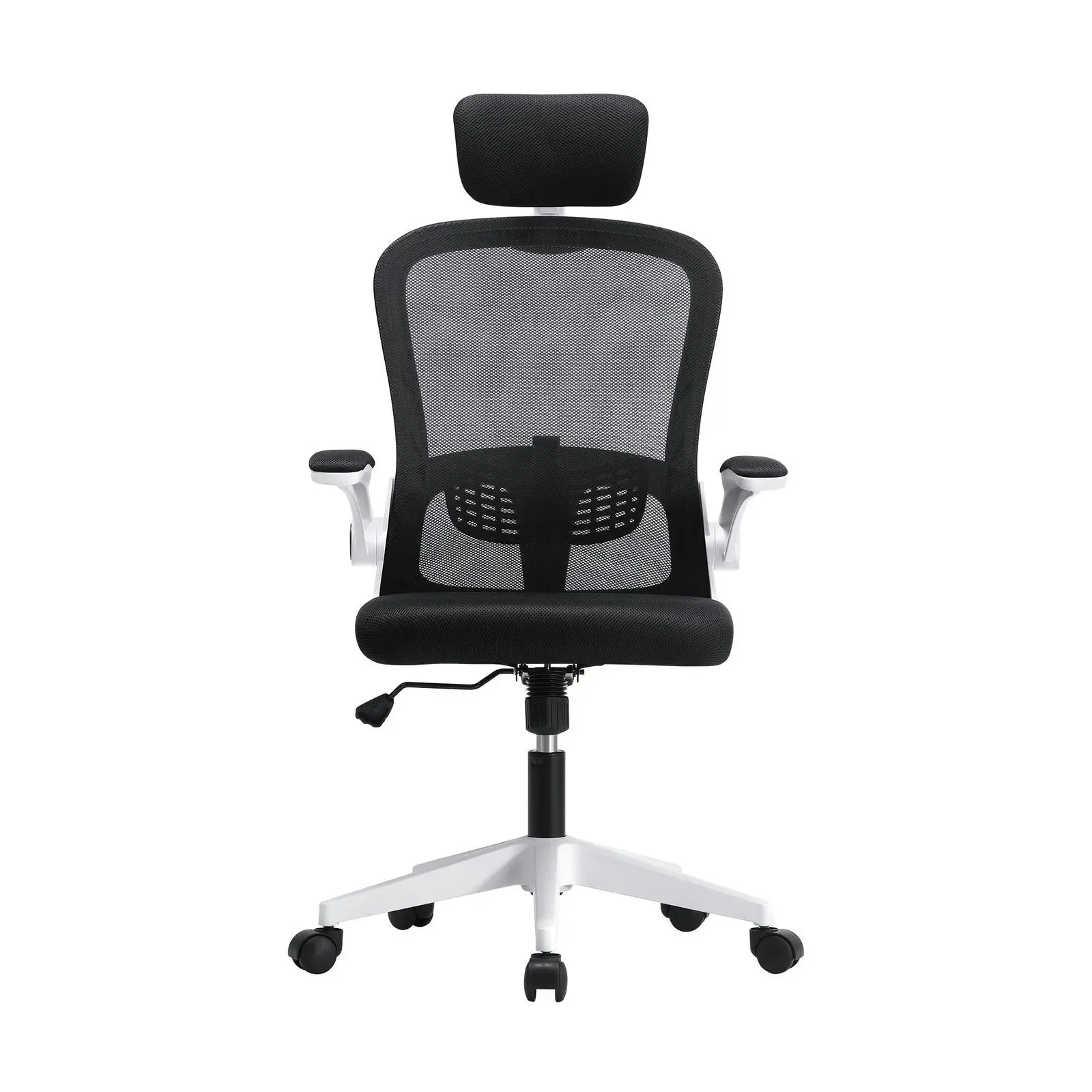 Oikiture Mesh Office Chair Executive Fabric Gaming Seat Racing Computer Black&White