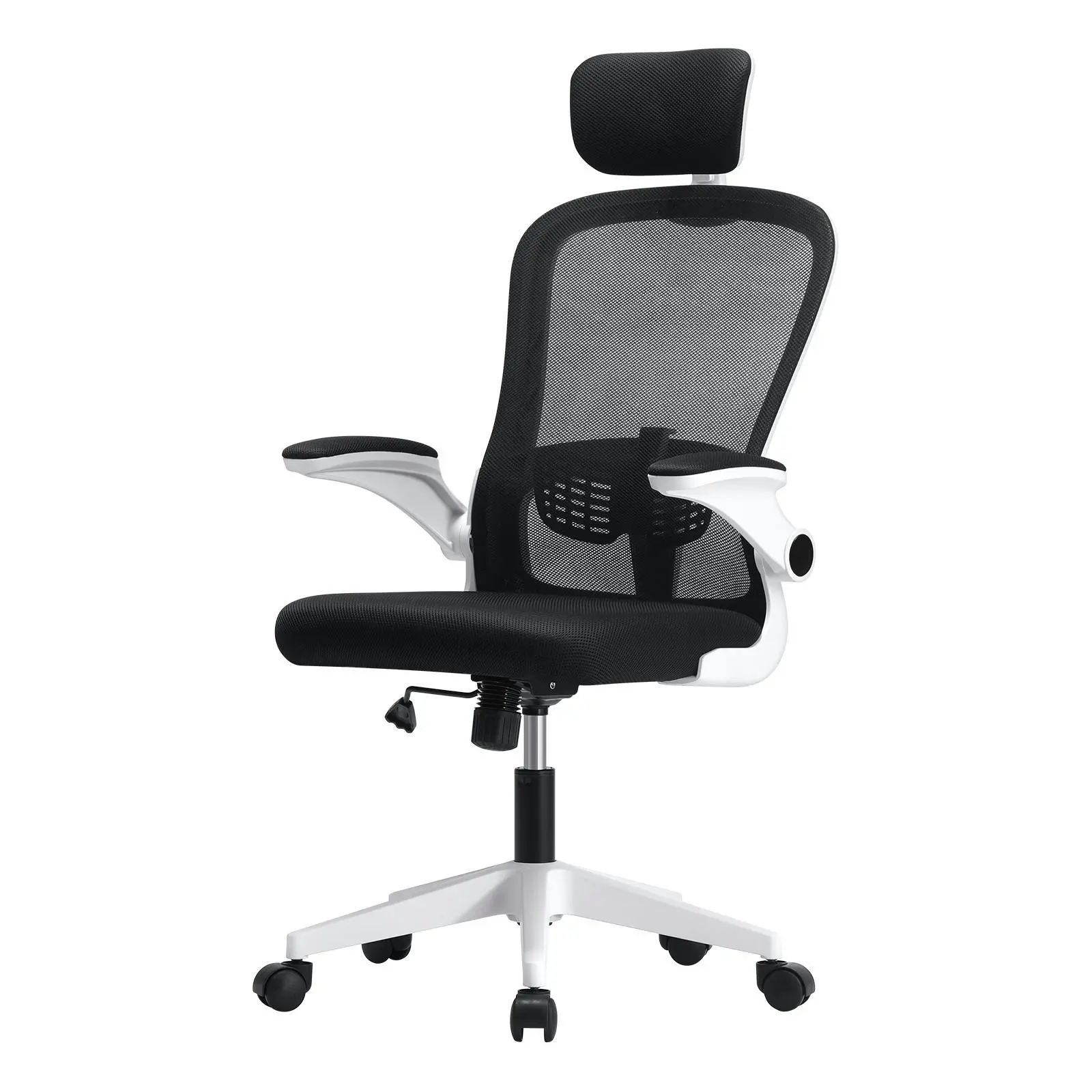 Oikiture Mesh Office Chair Executive Fabric Gaming Seat Racing Computer Black&White