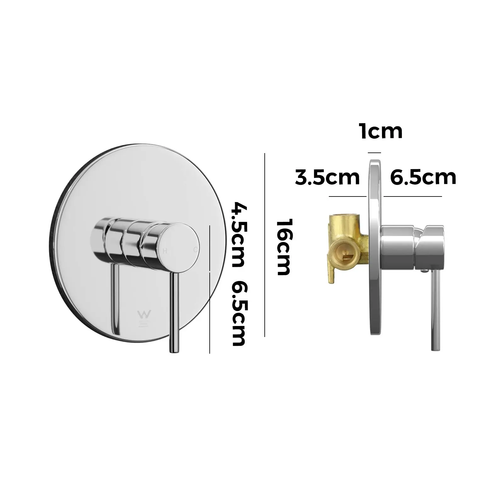 Welba Shower Mixer Tap Bathroom Wall Tapware Brass Tapware Round Chrome