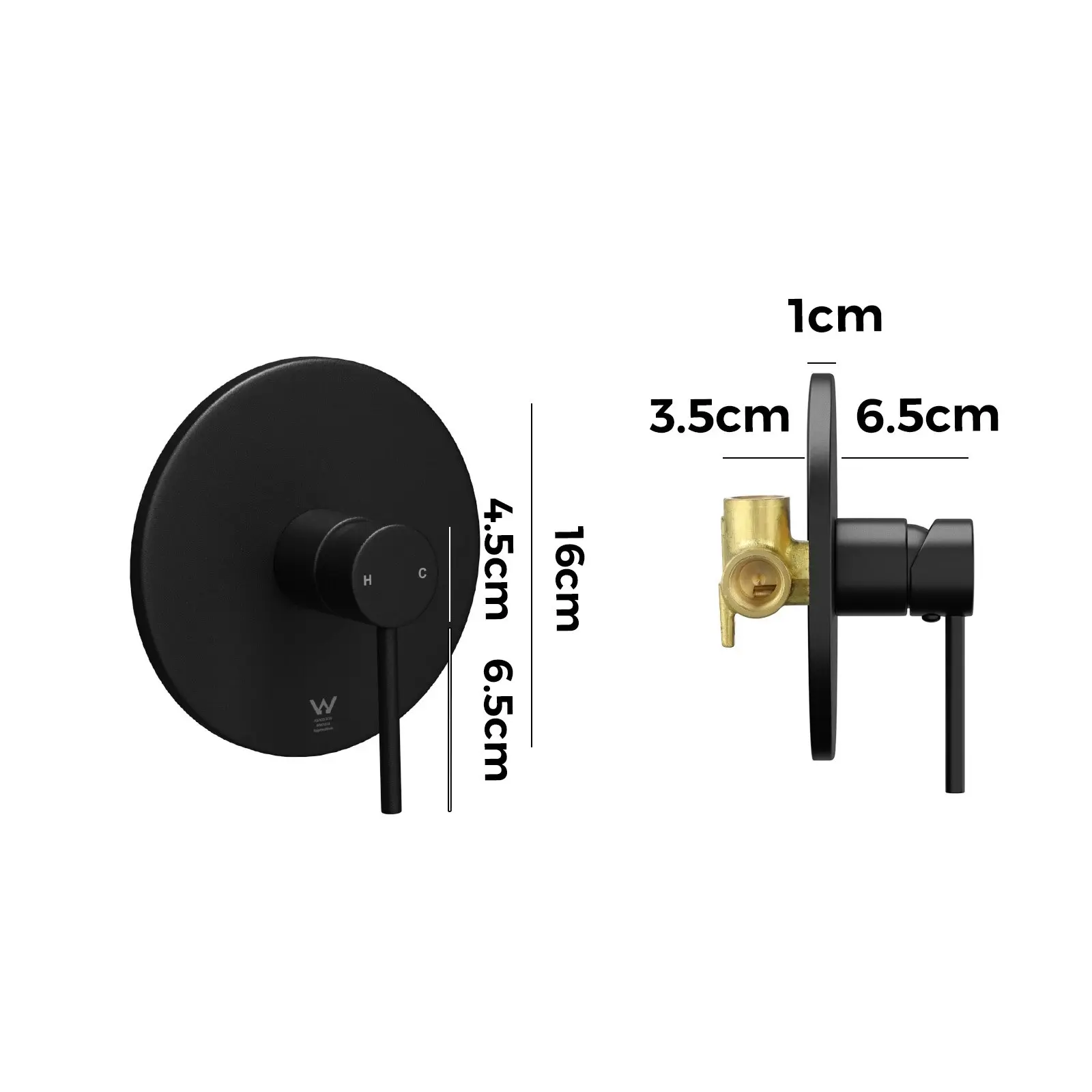 Welba Shower Mixer Tap Bathroom Wall Tapware Brass Tapware Round Black