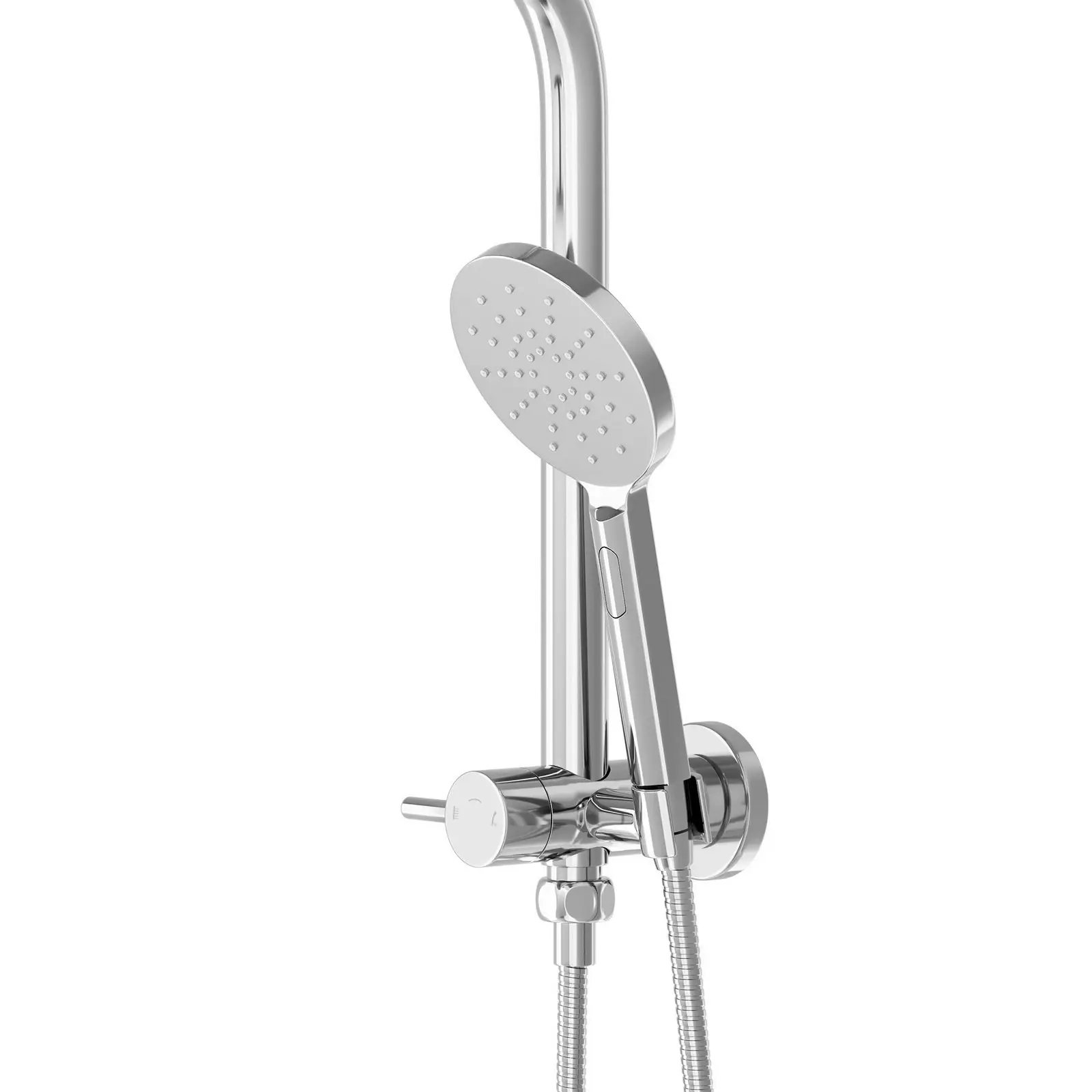 Welba 250mm Rain Shower Head Set Round 3-Mode Handheld Shower Gooseneck Chrome