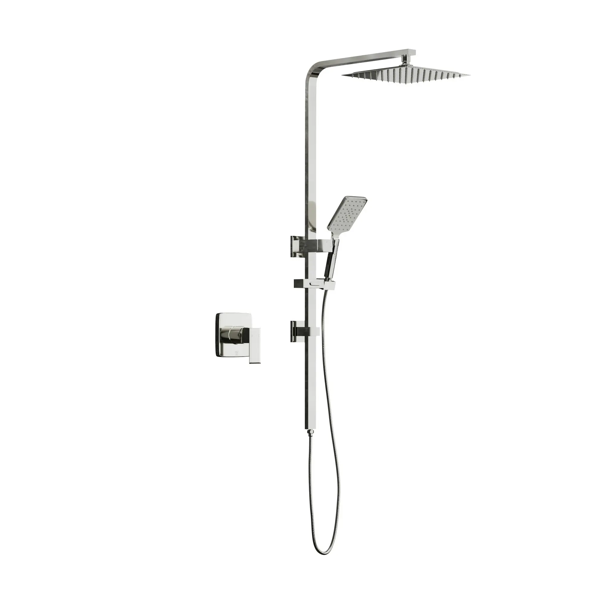 Welba 250mm Rain Shower Head Set Square Handheld With Shower Mixer Tap Chrome