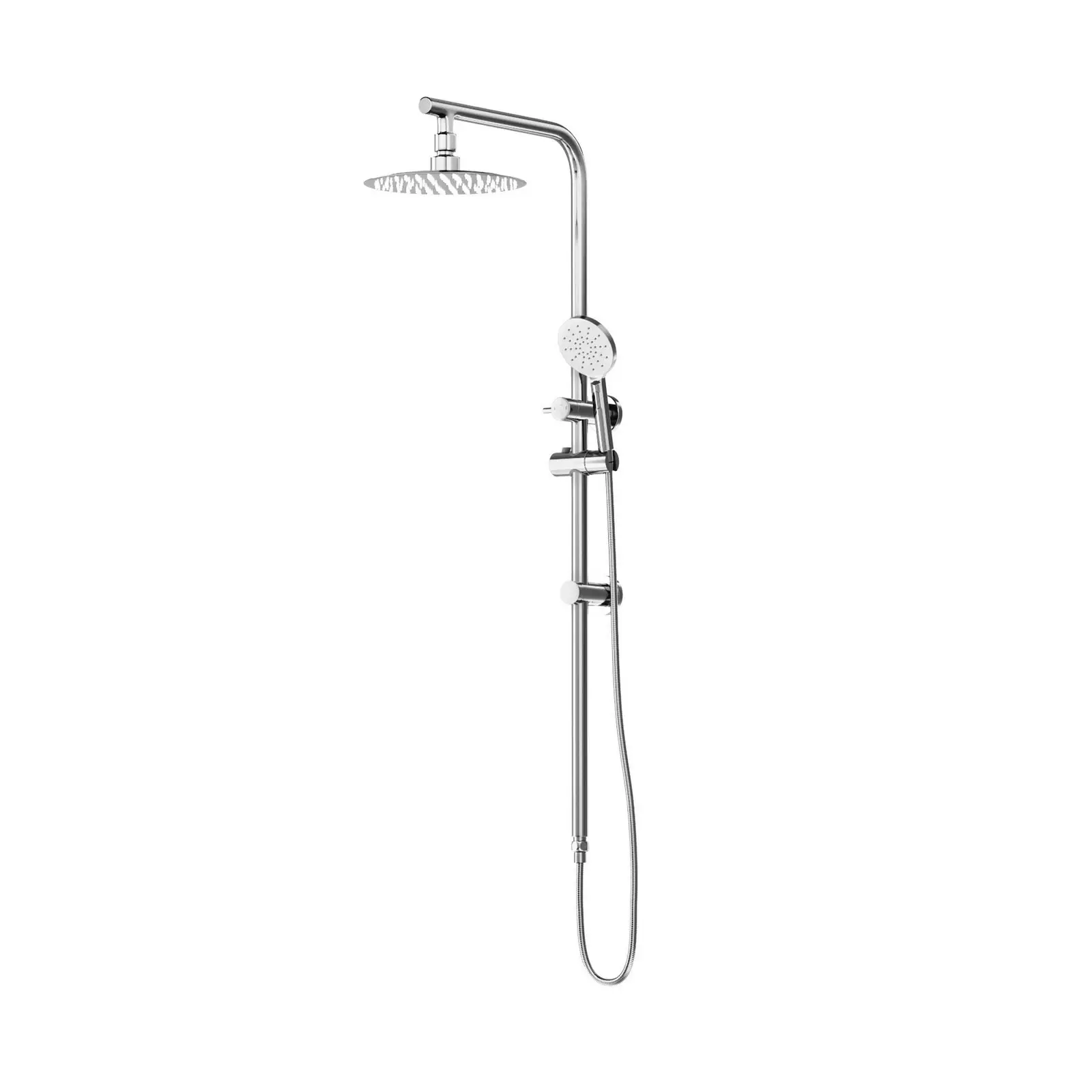 Welba 250mm Rain Shower Head Set Round Handheld With Shower Mixer Tap Chrome