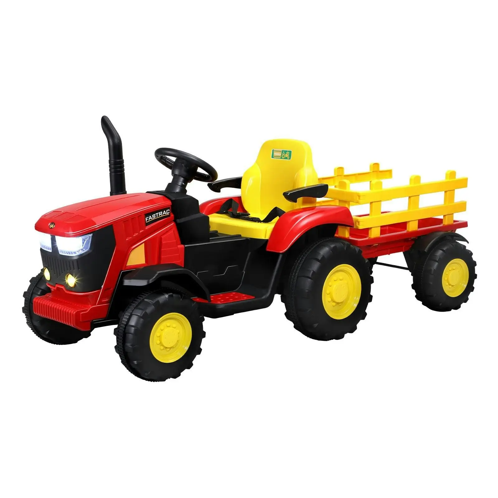 Mazam XL Ride On Tractor 12V Kids Electric Vehicle Toy Cars W/ Trailer Remote