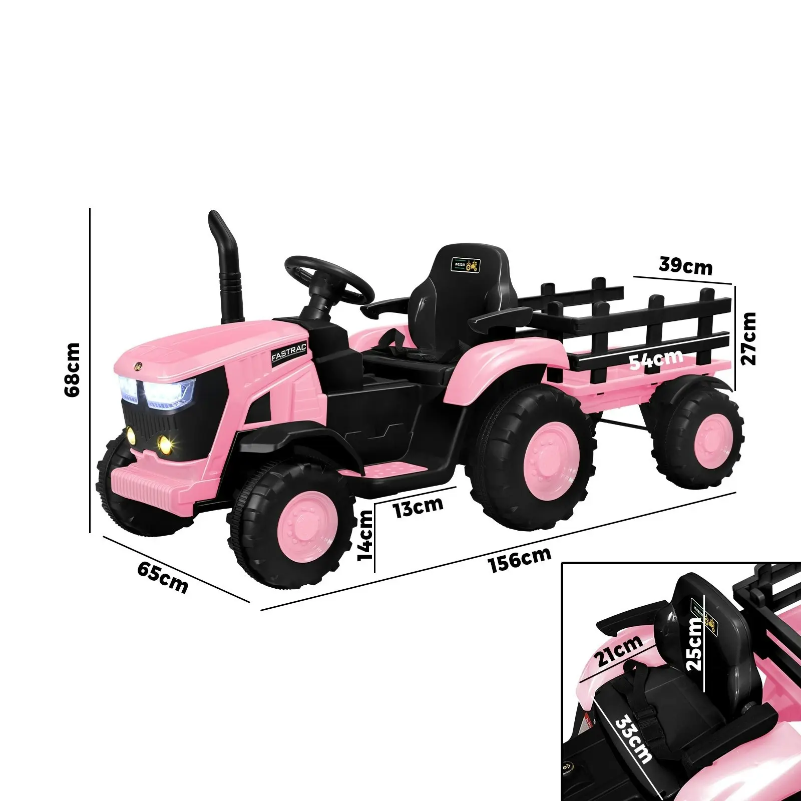 Mazam Kids Ride On Car Tractor Toy Electric Remote XL Size Pink