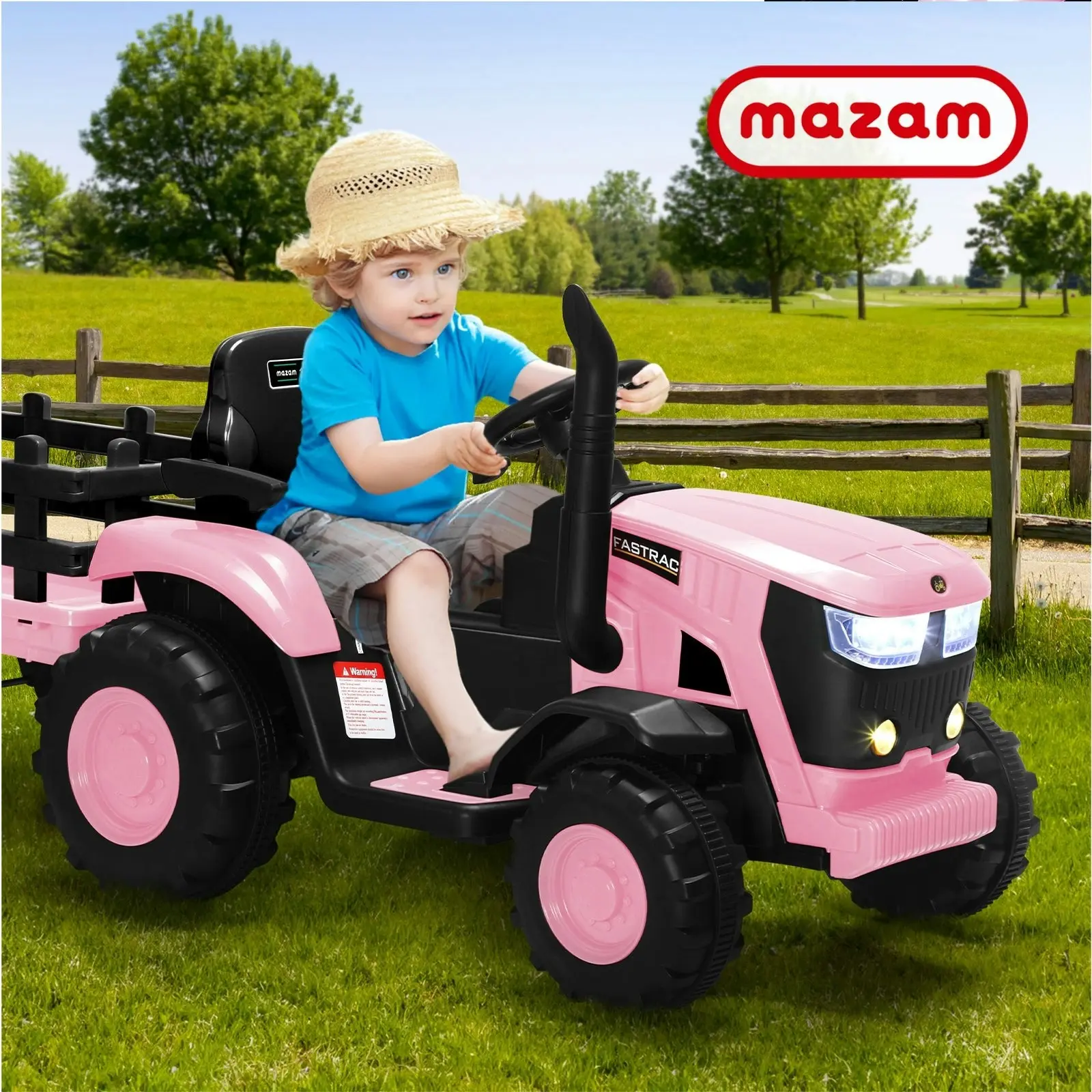 Mazam Kids Ride On Car Tractor Toy Electric Remote XL Size Pink