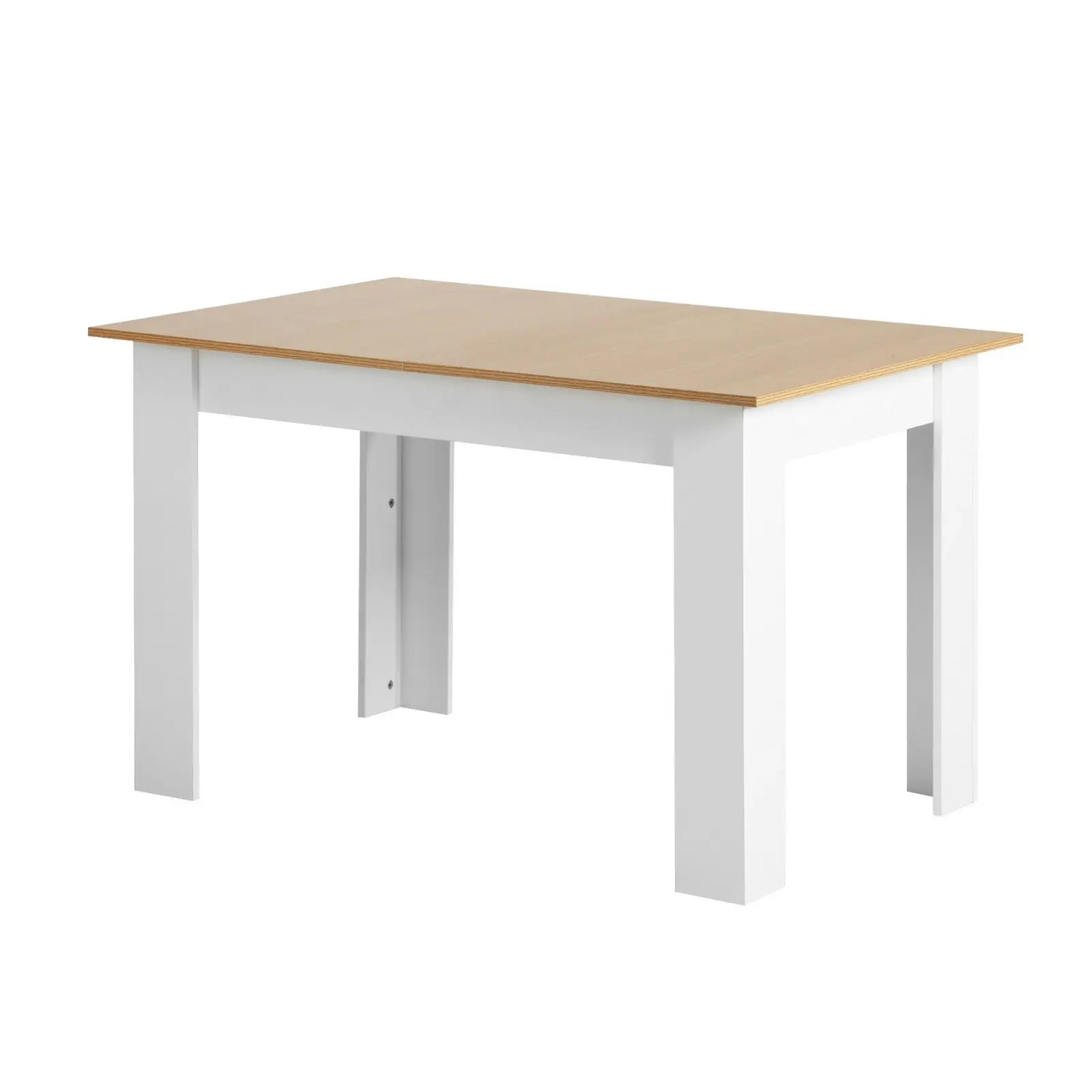 Oikiture 120-160cm Extendable Dining Table Kitchen Restaurant Cafe Table WoodenWhite