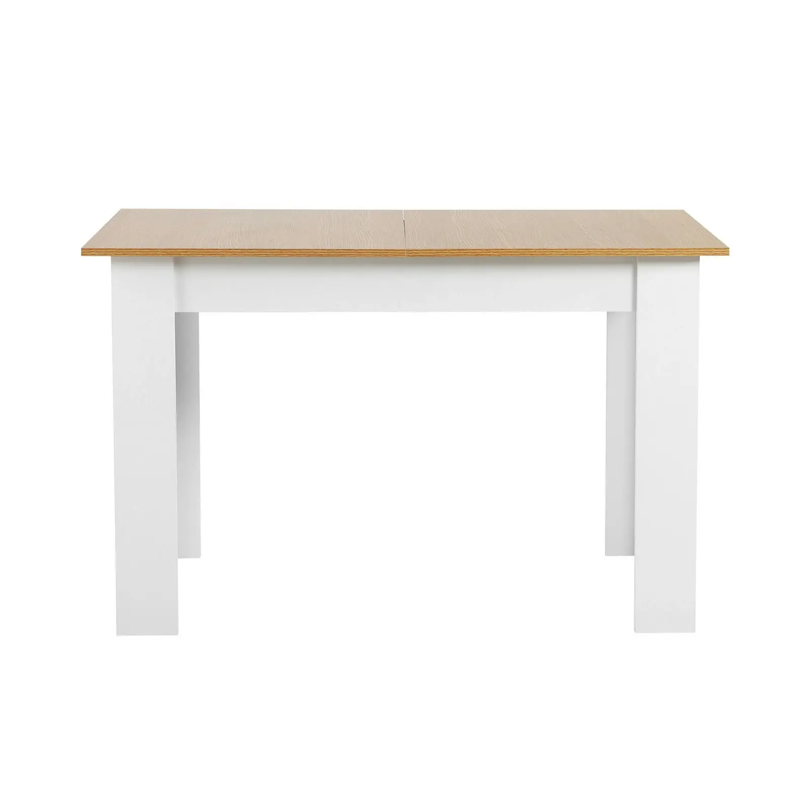 Oikiture 120-160cm Extendable Dining Table Kitchen Restaurant Cafe Table WoodenWhite