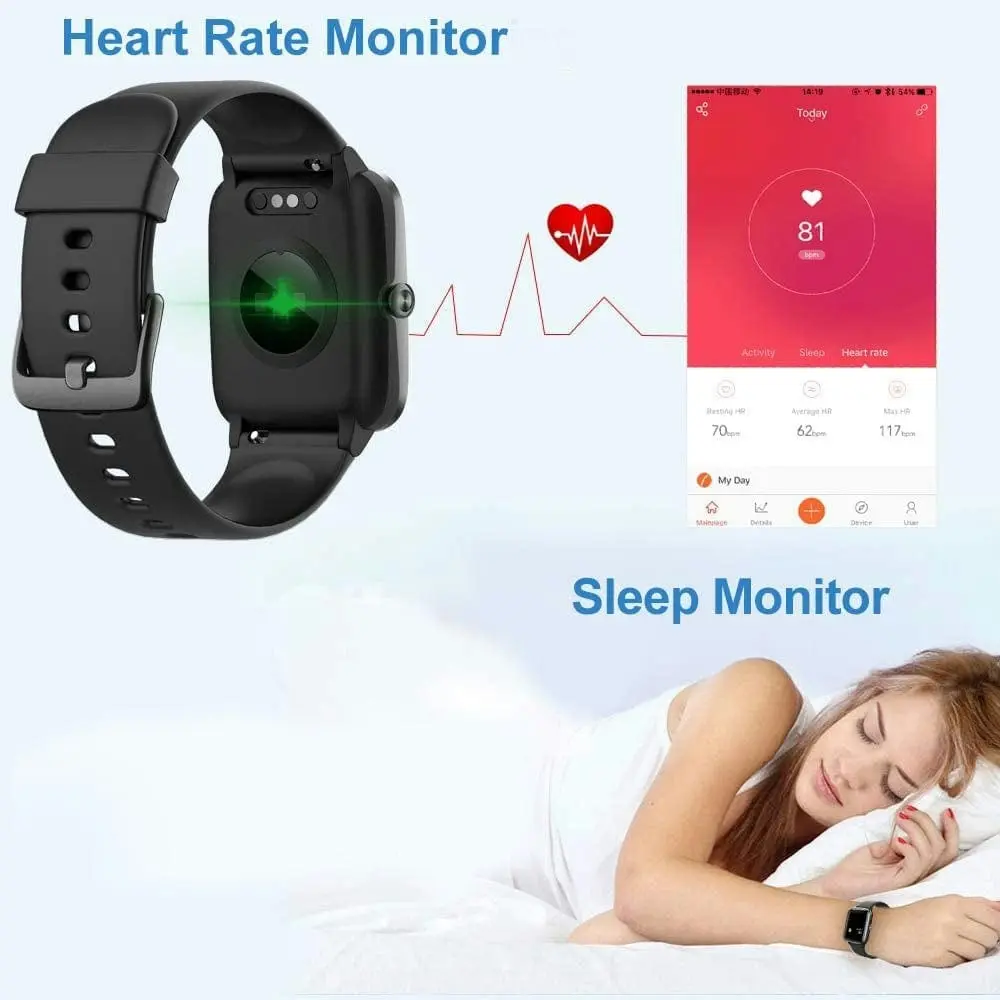 Clevinger Clever+ Smart Watch, Fitness Tracker, Heart Rate Monitor