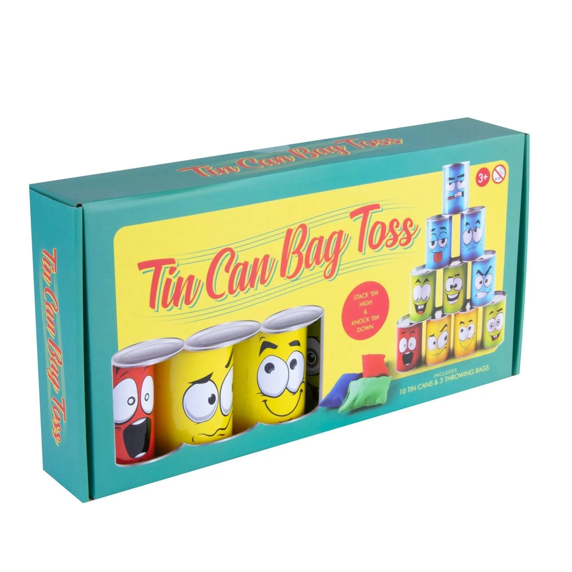 Tin Can Bag Toss with 10 Cans & 3 Throwing Bags