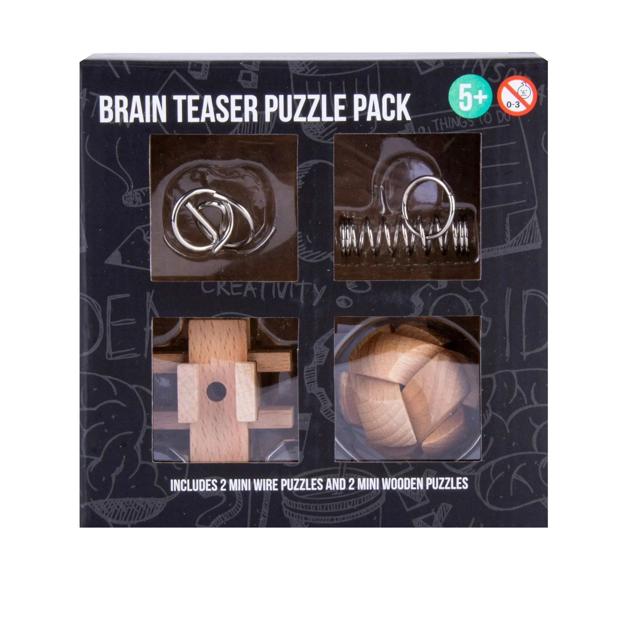 Mini Brain Teaser Puzzle 4 Pack