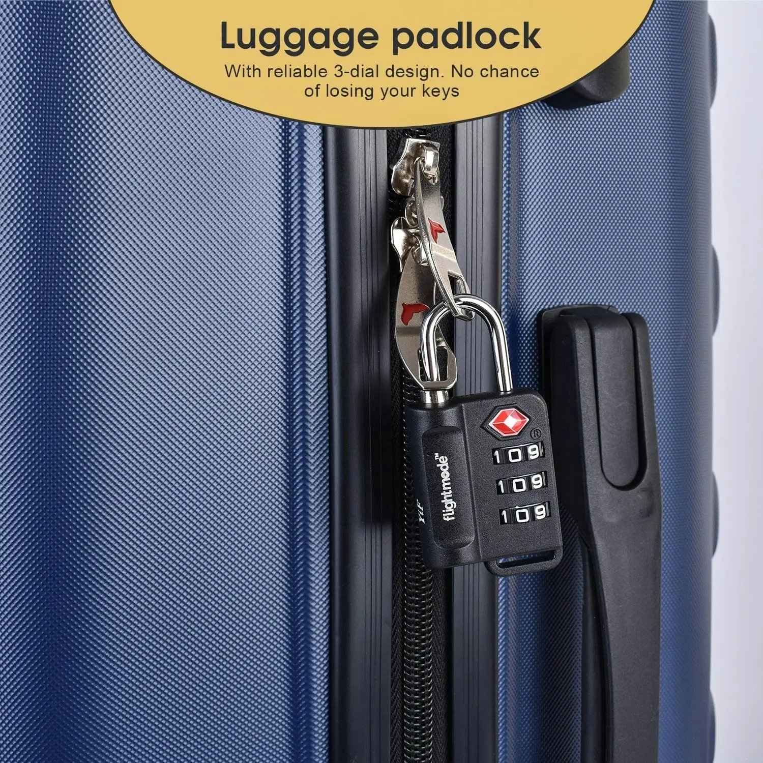 TSA Approved Travel 3 Dial Indicator Padlock