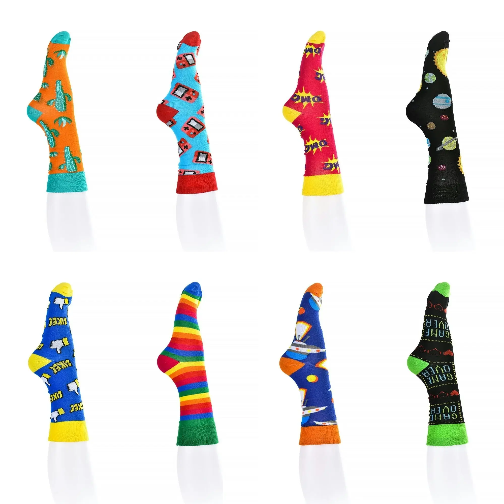 8 Pairs Fashion Novelty Funny Socks one Size 5-13 Men and Women Socks #3