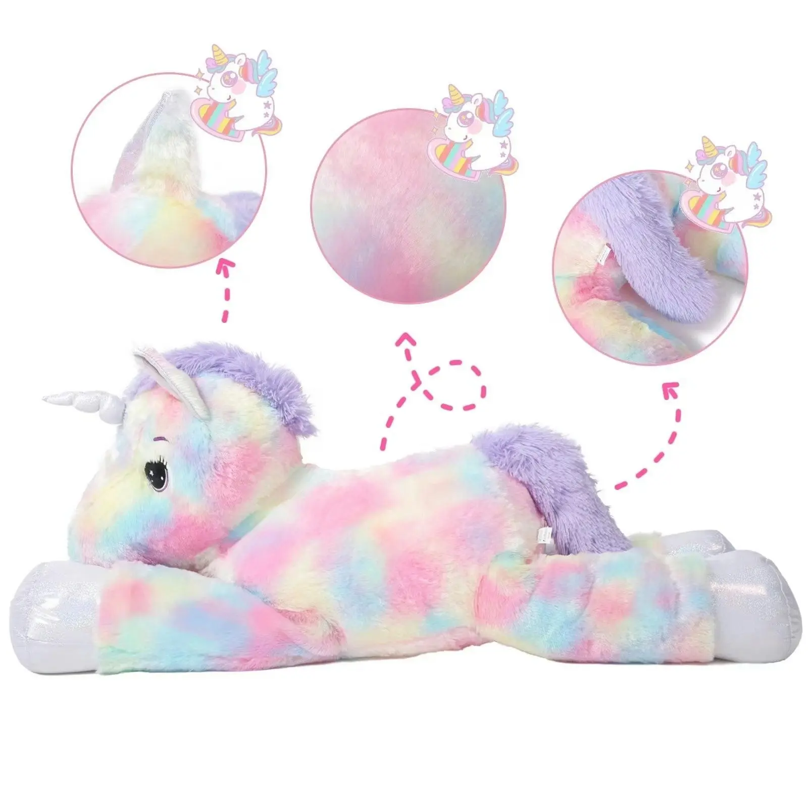 105cm Jumbo Lying Unicorn Soft Plush Toy