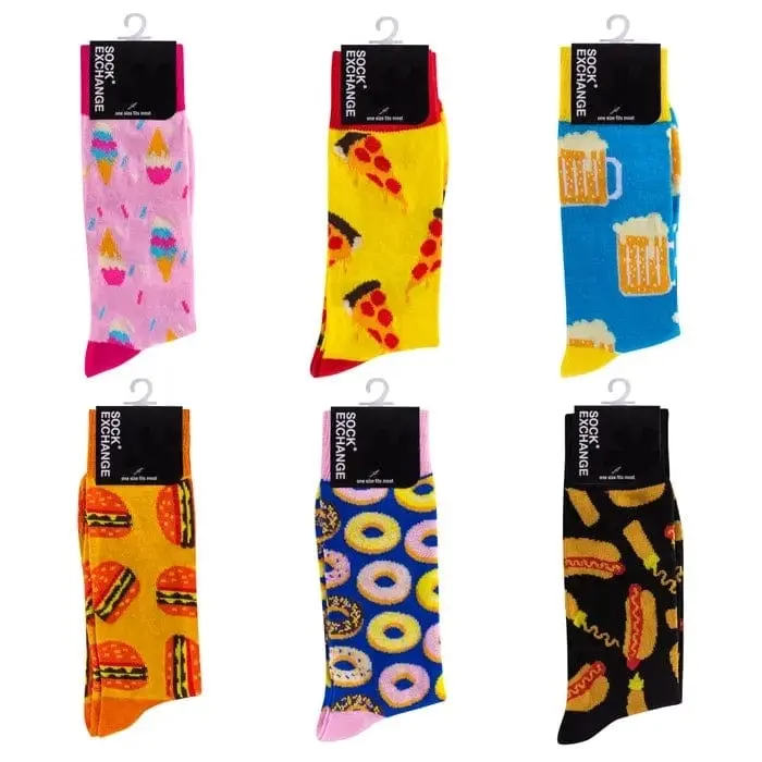 6 Pairs Fashion Novelty Funny Socks one Size 5-13 Men Socks Women Socks #2