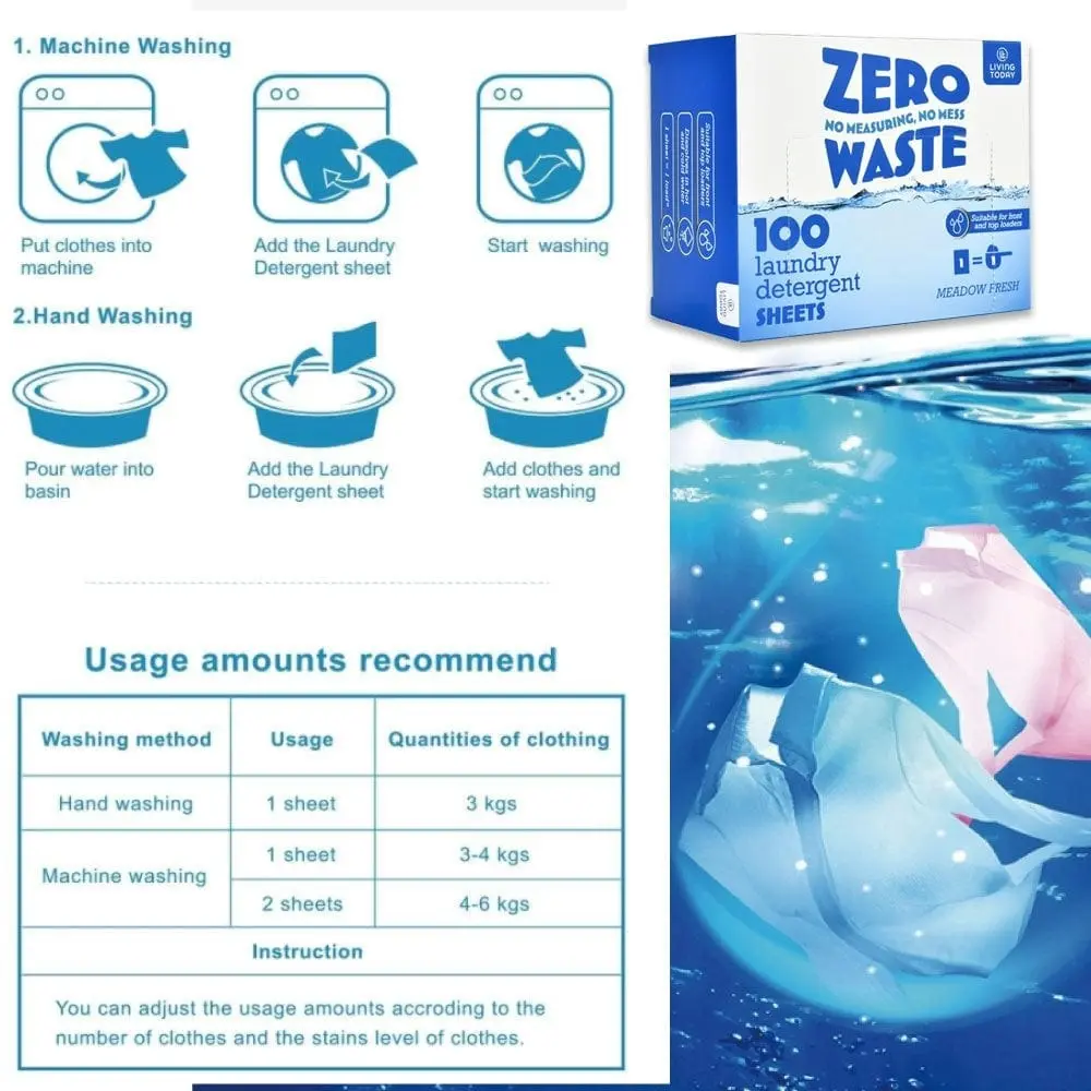 300 Sheets Eco-friendly Ultra Concentrated Laundry Detergent