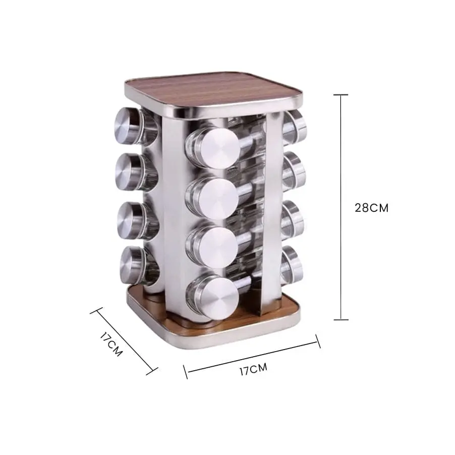 Clevinger 16 Piece Rotating Spice Rack Organiser Set