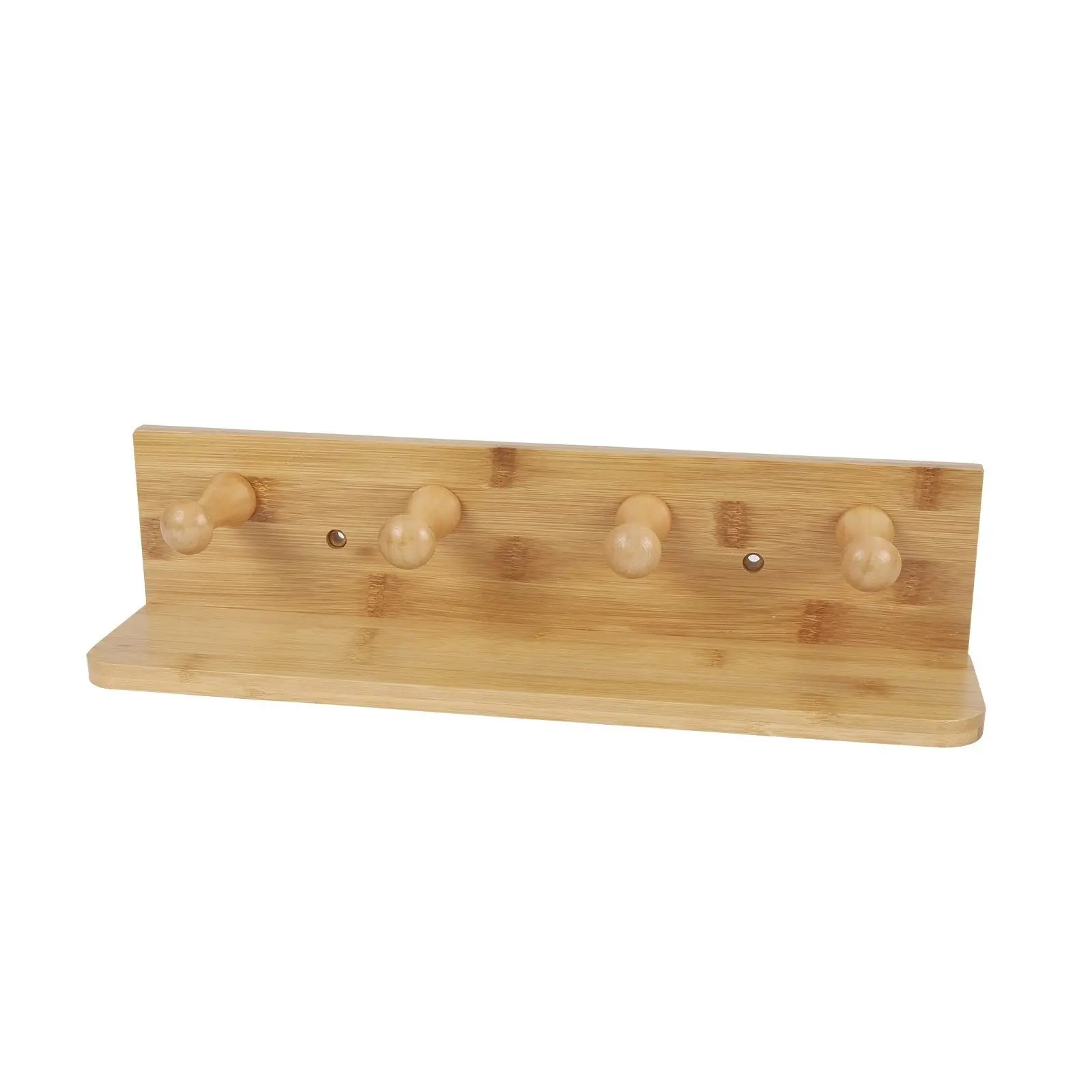 Bamboo Wall Hooks and Shelf