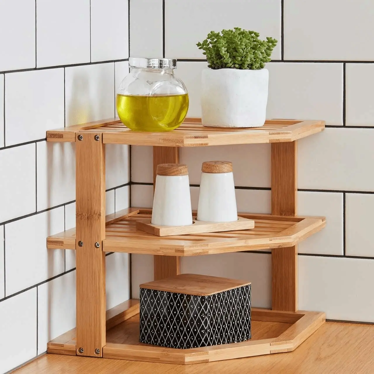 3 Tiers BAMBOO KITCHEN RACK