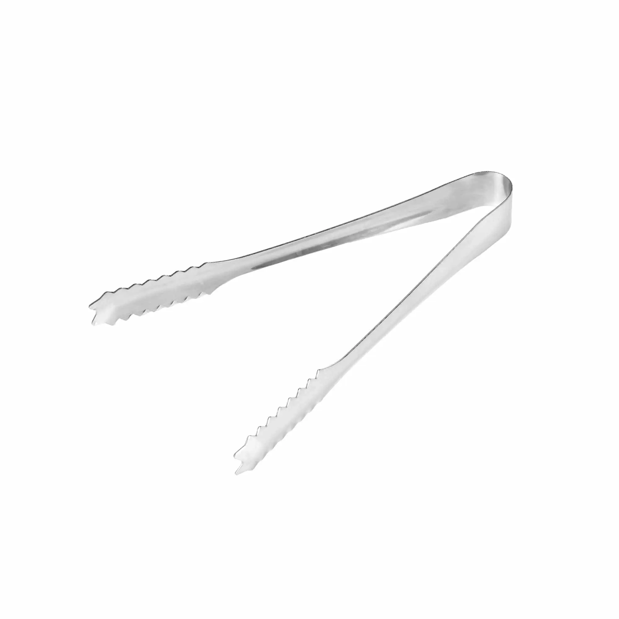 Stainless Steel Ice Cube Tongs Anti Slippery Clamp with Serrations and Long Jaws