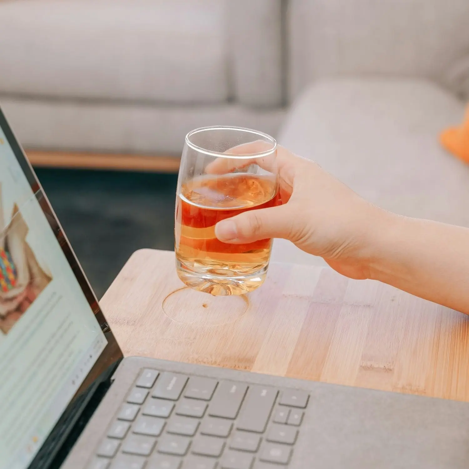 Foldable and Adjustable Bamboo Laptop Table, Bed Tray