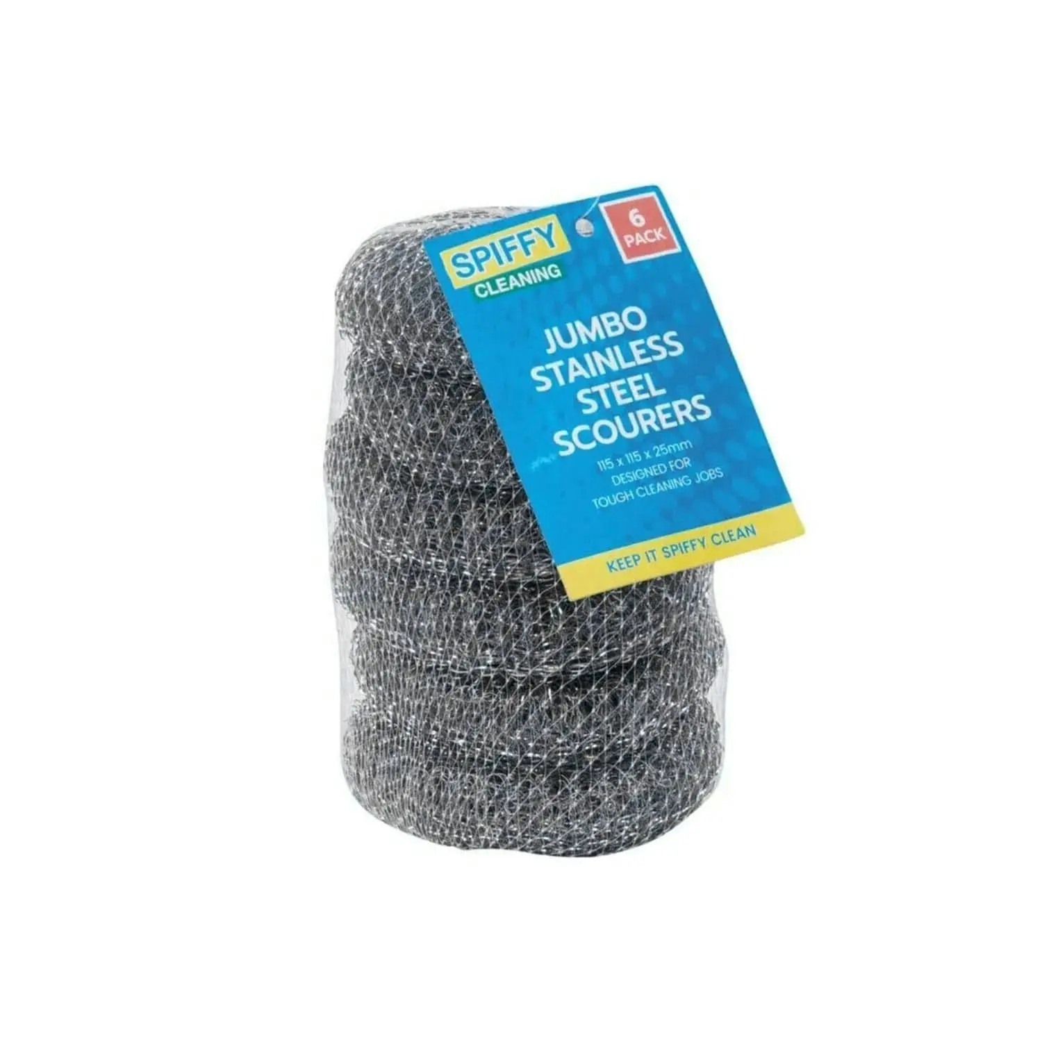 6 Pack Household Cleaning Stainless Steel Jumbo Scourers