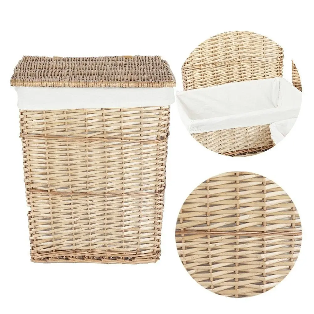 6 Piece Wicker Storage Baskets With Liner Set